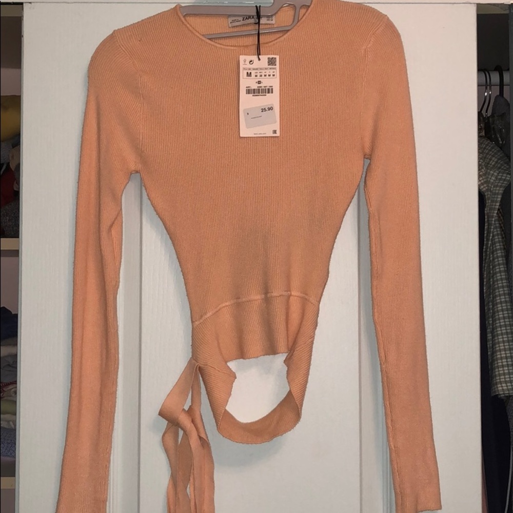 Zara Knitwear Collection Wrap Tie sweater